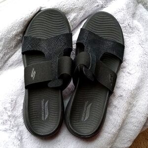 Skechers Women's Black Slide Sandals